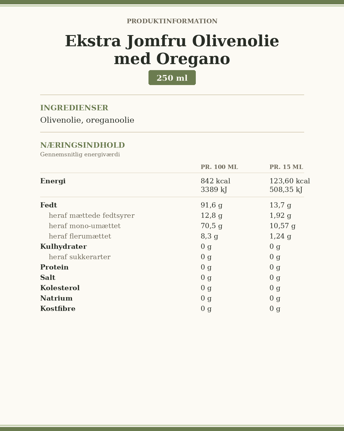 Oregano - Extra Virgin Olive Oil 250ml