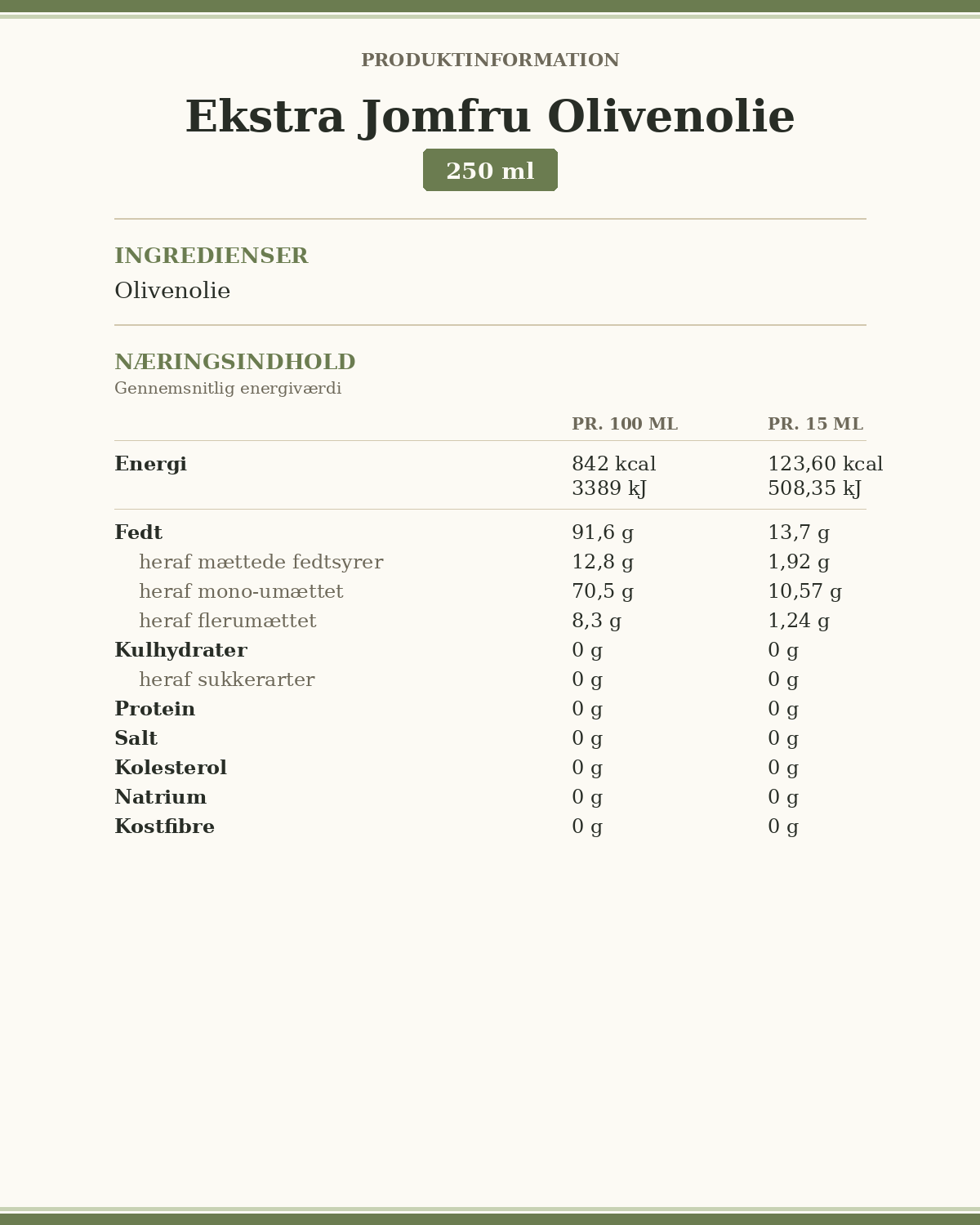 Neutral - Ekstra Jomfruolivenolie - Flere Varianter
